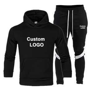 Jersey liso con capucha para hombre, traje masculino de chándal con bolsillo de canguro, ajuste de cuerpo activo, Color sólido, Color blanco - Product Image 1