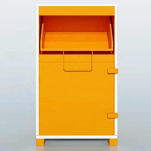 High quality discount standard size 1.5mm galvanized steel clothing donation bin for sale