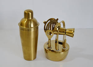 ชุดเครื่องมือบาร์เคลือบ PVD สีทองสเตนเลสสตีล,อุปกรณ์บาร์ขัดเงาพร้อมขาตั้งสีทองอุปกรณ์เสริมบาร์ขัดเงาโลหะ - Product Image 2