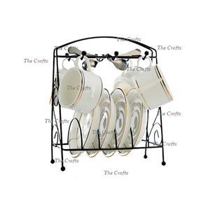 Lot de deux assiettes doubles en fer noir pour la maison, l'hôtel et le restaurant Porte-assiettes pour ustensiles de cuisine - Product Image 3
