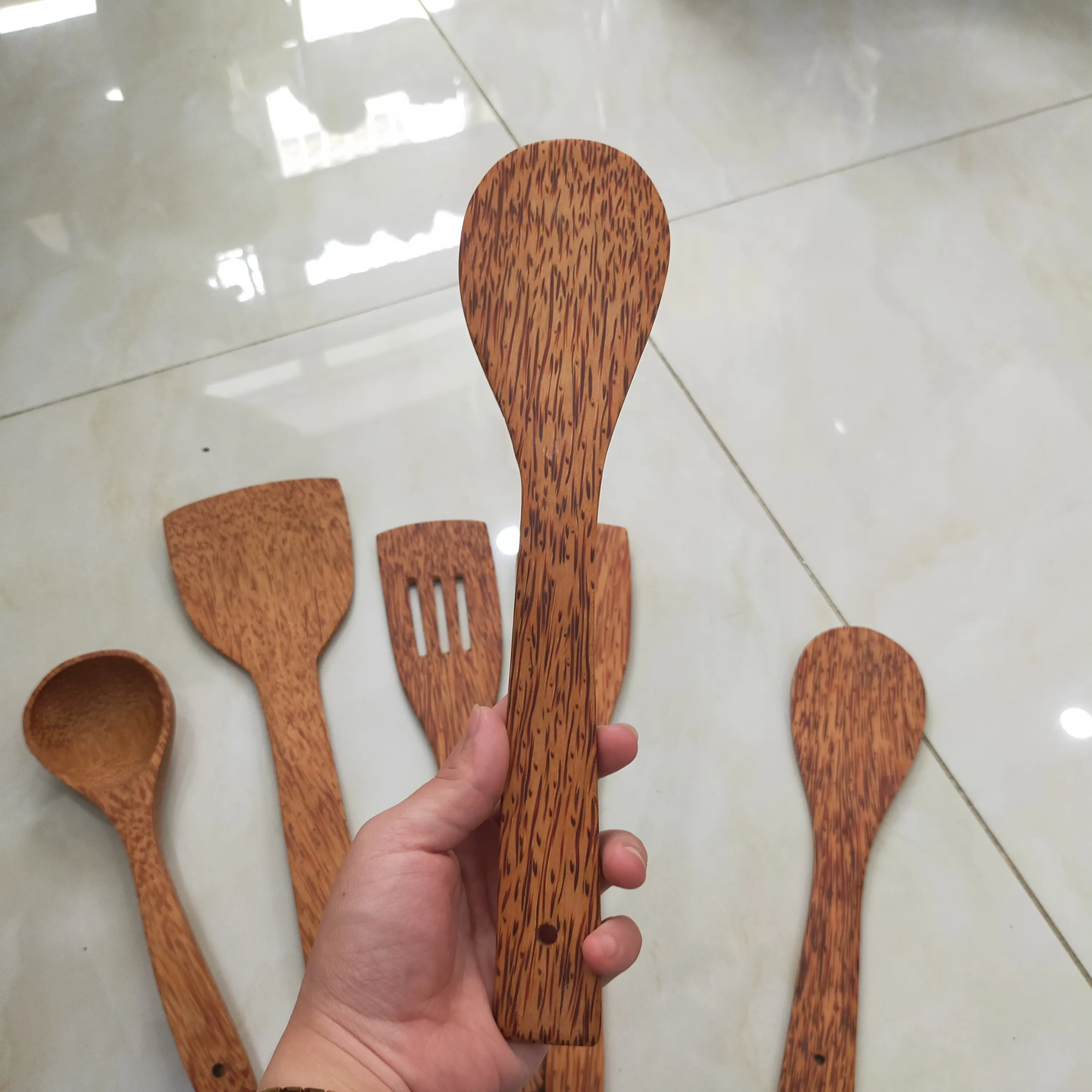 COCO-ECO ORIGINAL COCONUT WOODEN KITCHEN UTENSILS/ VIETNAM COCONUT HANDICRAFT KITCHENWARE SET HIGH QUALITY