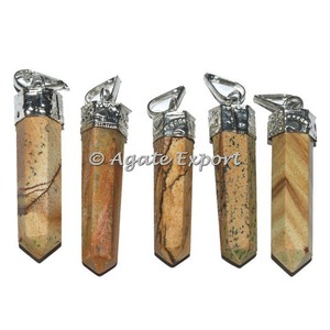 Photo Jaspe Cap-Crayon Pendentifs | Sculpté en Gros Pierres Précieuses pendentif - Product Image 2