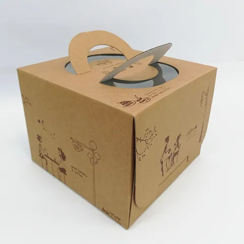 Corrugated Cake Box Printing Custom Printed Birthday Cake Box / Cardboard / Paper Boxes with PVC Window