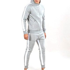 Ropa Deportiva de alta calidad para hombre, chándal masculino de algodón con cremallera, ajuste Delgado, personalizado, OEM - Product Image 5