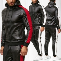 Survêtement en simili cuir antibactérien écologique sur mesure pour homme, taille plus