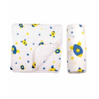 Couverture pour bébé en tissu mousseline, 100% coton biologique, certifié avec des pois