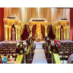 Conjunto de Mandap del Palacio Imperial Hindú para Bodas, Decoraciones para la Ceremonia de Boda India Jodha Akbar Maharani, Fibra de Vidrio - Product Image 1
