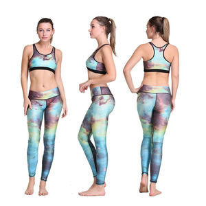 Leggings pour femmes à taille élastique imprimés par transfert thermique, respirants et à séchage rapide - Product Image 5