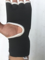 Bandages de boxe en gel antichoc noirs professionnels pour MMA, kickboxing, boxe, avec logo personnalisé, accessoire d'entraînement Muay Thai