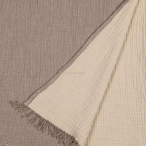 Brown - <b>Extra</b> <b>Large</b> Throw <b>Blanket</b> 220x250 cm - 87x98 Inches Made in Turkey Crinkle Luxury Pure Cotton - Product Image 3