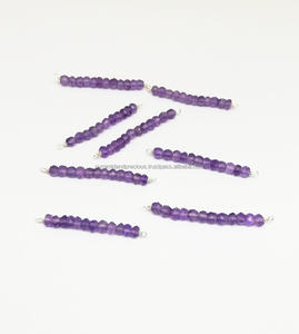 Conector de barra de cuentas de amatista, abalorios facetados de piedras preciosas - Product Image 2