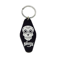 Porte-clés personnalisé en PVC souple, noir, Logo, à la mode