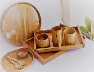 Bol en bois fait à la main avec commerce en métal, pour Fruits et salade, bol en bois d'acacia pour hôtel à domicile et Restaurant - Product Image 6