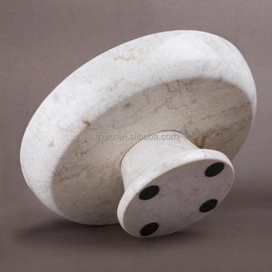 Natural Champagne Marble Fruit Bowl On Pedestal - Product Image 5