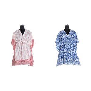 Factory OEM Customized Pure <b>Silk</b> Maxi Short New Printed Short Caftan Manufacturer of Women's Wear Designer Indian Cotton Kimono - Product Image 1