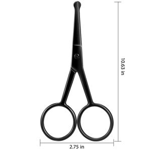 กรรไกรปลายมนเคลือบสีดำทำจากสแตนเลสสำหรับตัดขนจมูก ขนบนใบหน้า และคิ้ว ใช้ส่วนตัว - Product Image 5