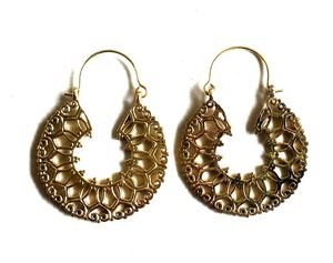 Indian Wholesale Brass Gold Color Ethnic Festive Hoop Earrings Great Wedding Party Engagement <b>Gift</b> for Women Girls Fashion - Product Image 1