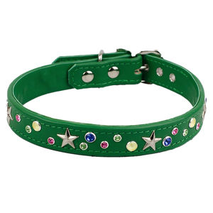 Meilleur prix collier de chien réglable de luxe en cuir vert personnalisé solide solide fabricant grossiste dentelle rembourré colliers pour animaux de compagnie - Product Image 4