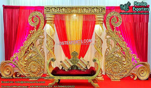 Décor de scène de mariage indien en fibre Paisley Décor de scène de mariage en fibre Paisley en fibre d'or Décoration de scène Paisley Fidji - Product Image 5