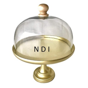 Rounded <b>Cake</b> Stand Multi Functional Folding <b>Cake</b> Platter Stand With <b>Glass</b> <b>Dome</b> LidWedding Parties <b>Cake</b> Server Stand - Product Image 1
