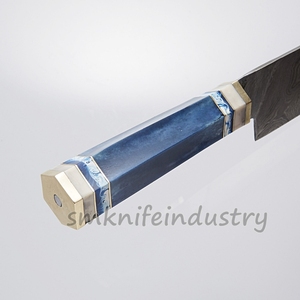 Custom Hand Forged Damascus <b>Kitchen</b> Chef <b>Knife</b> With Leather sheath cover (smk1966) - Product Image 3