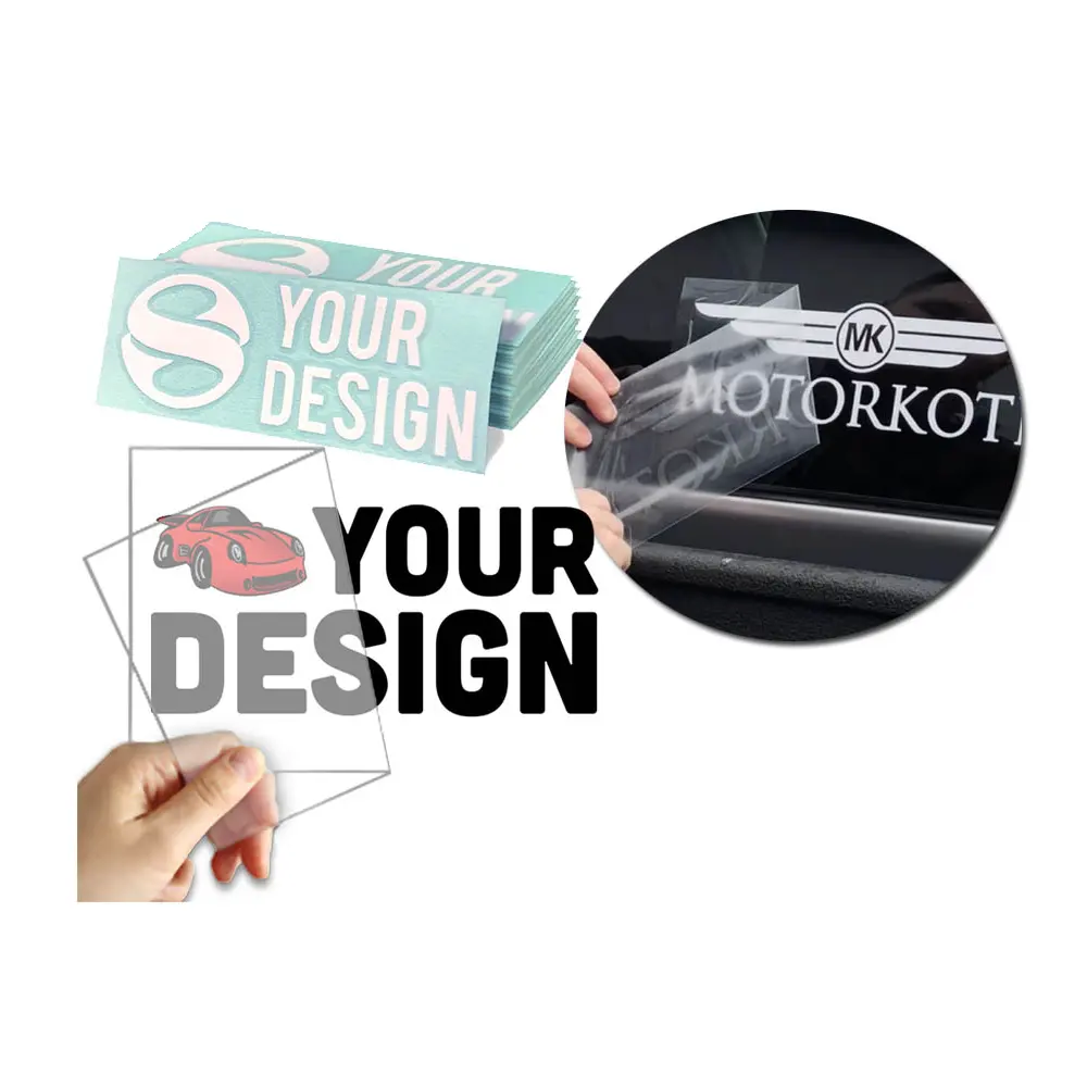 사용자 정의 접착 방수 UV 인쇄 비닐 야외 차량 사용 애니메이션 개 로고 데칼 전송 자동차 창 스티커