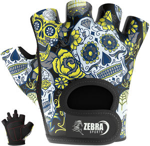 Guantes Deportivos Transpirables Personalizados Unisex |   Guantes de Levantamiento de Pesas con Estampado de Calavera de Azúcar, Acolchado Grip-Lock, Cuero de Poliéster - Product Image 3