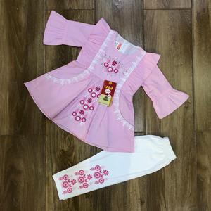 ชุดเสื้อกางเกงกระโปรงเด็กผู้หญิง,แขนตุ๊กตาเจ้าหญิงสีขาวพิมพ์ลายใหม่ฤดูร้อน - Product Image 3