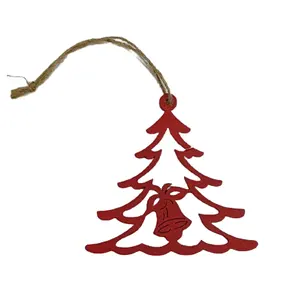 木红色小圣诞树，带铃铛设计悬挂装饰高品质圣诞装饰