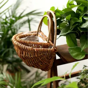 Hand woven - wicker woven baskets are fine and firm. Retro style