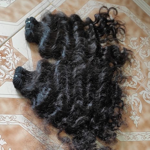 ผมต่อแนวหนังกำพร้าแบบไม่ผ่านกระบวนการผมชาวอินเดียผมหยิกธรรมชาติเกรด12A จัดส่งฟรี - Product Image 1