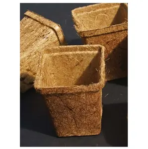 Square Coco Coir Pots/Coir Pots Eco Friendly/Brown Biodegradable Coir Pot (Lee Tran: 0084987731263)