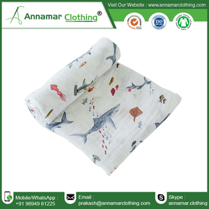 Ustom-Manta de muselina 100% orgánica para bebé, envoltura de gasa para bebé - Product Image 6