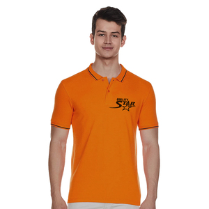 Pakistan Factory Made <b>Polo</b> Shirt for Man <b>Orange</b> Color Cotton Material Summer Short Sleeves Embroidered <b>Polo's</b> With Custom Label - Product Image 1