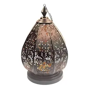 Moroccan Candle Lantern Outdoor Candle Holder Black Metal Rose Gold Inside Hanging Lantern completely customisable