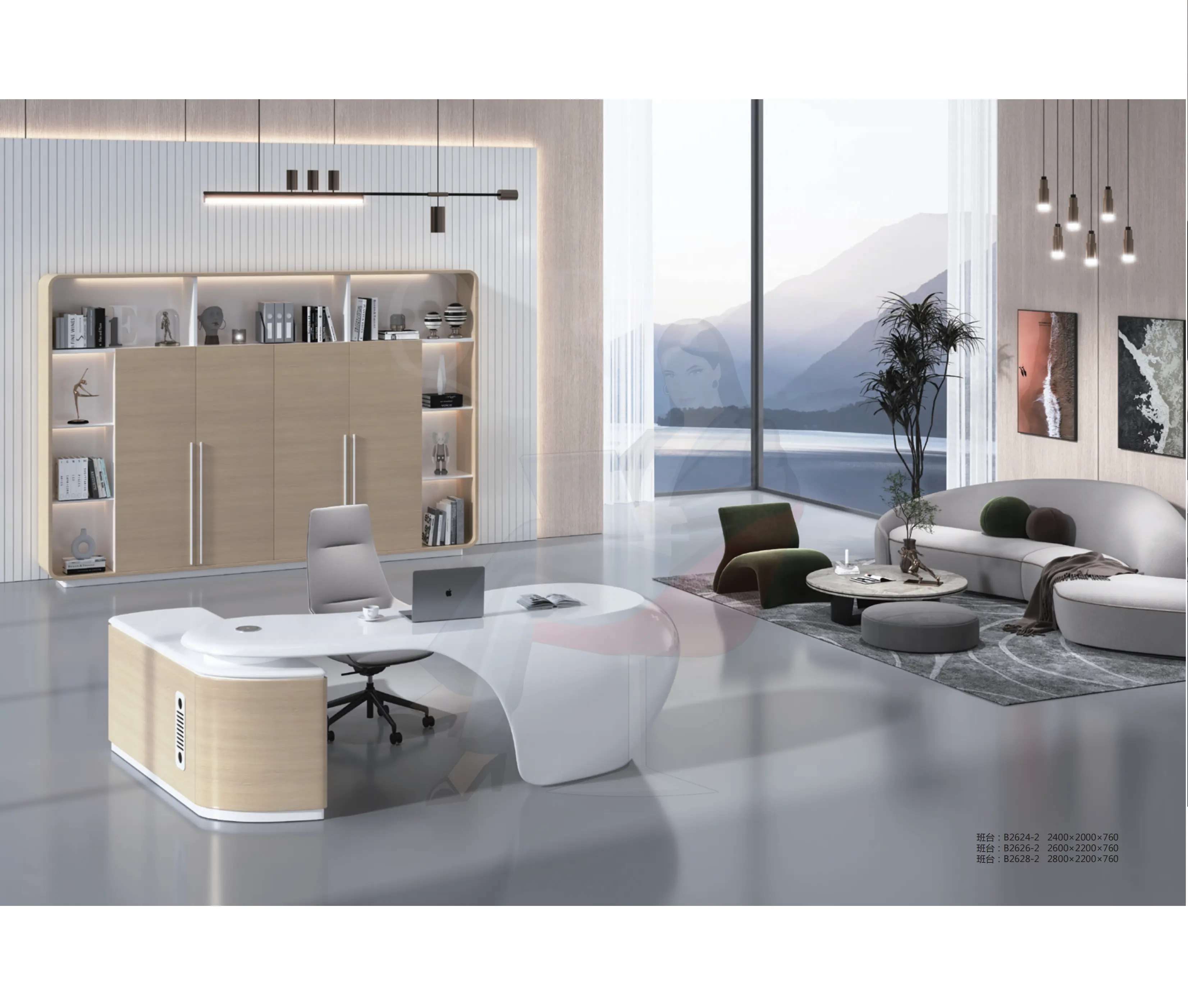 Nordic Executive Ceo Präsident Büro tisch Design Holz Weiß Luxus Büro Schreibtisch möbel