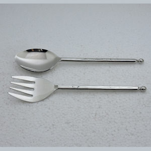 Acier inoxydable en forme de poignée en spirale avec accessoires de cuisine multifonctionnels plaqués argent pour restaurant serveur à salade - Product Image 6