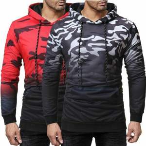Sweat à capuche zippé pour homme, nouvelle conception 2026, style streetwear, en molleton de coton avec imprimé camouflage 3D pour l'hiver - Product Image 4