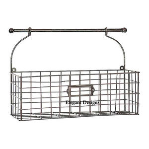 Corbeille à fruits décorative suspendue au mur de couleur noire Corbeille classique faite à la main Corbeille classique indienne élégante au mur de fantaisie en gros - Product Image 5