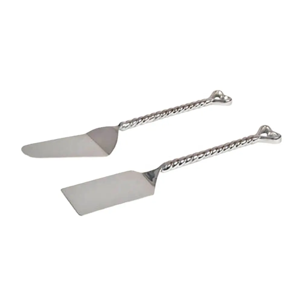 Stainless Steel Heart End Handle Cake Serving Set wedding Cake Knife And Spatula Server Set for Birthday cake serving