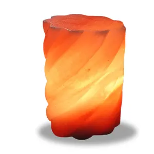 Lampada al sale di forma cilindrica intrecciata dell'himalaya naturale