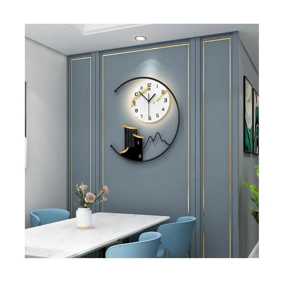 Modern minimalist living room wall clock round decoration clock wall hanging 3D mute creative clock wall hanging