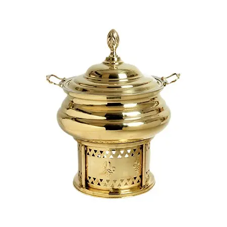 Premium Quality Brass Food Chafing Dish Newest Design Gold Polished Food Serving Dish For Hotel Restaurant Use