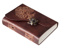 Journal en cuir véritable vintage fait à la main arbre de vie carnet de notes 5x7 pouces journaux reliés pour hommes et femmes artisanat papiers non doublés