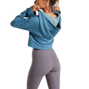 Sudadera con capucha con logotipo personalizado para mujer, ropa deportiva, sudaderas de gran tamaño, Top corto, chándal para mujer, jersey de entrenamiento de gimnasio largo - Product Image 2