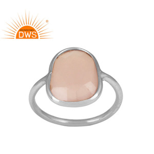 <b>Solid</b> 925 Sterling <b>Silver</b> Casual Statement Ring Jewelry Rose Chalcedony Gemstone Ring Fine Jewelry Manufacturer - Product Image 1