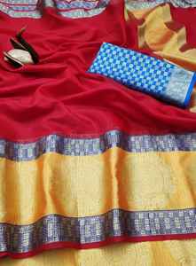 Banarasi-saree de seda con blusa de estilo festival para mujer, ropa india de aspecto moderno, barata, venta al por mayor, surat - Product Image 6