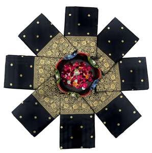 ความแข็งแรงของผ้าไหมสีดำ Saree งานแจ็คการ์ดสุดพิเศษในชุดส่าหรีเสื้อสตรีและอื่นๆอีกมากมาย Pallu Saree - Product Image 6