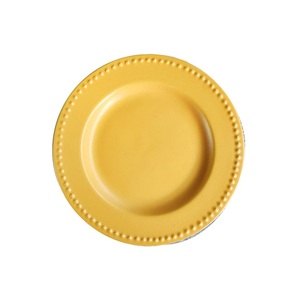 Placa de cargador de acero inoxidable, placa de cargador de Metal con acabado recubierto de polvo brillante, placa redondeada para servicio de catering, catering de hotel - Product Image 1