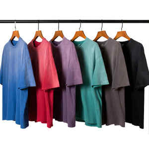 T-shirt oversize pour homme streetwear, 190 GSM, coton lourd, lavage à l'acide, imprimé vintage, vente en gros - Product Image 6